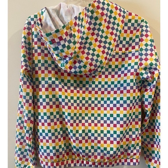 VANS Kastle Rainbow Checkered Mesh Hooded Full Zip Windbreaker Jacket Youth XL - Picture 6 of 8